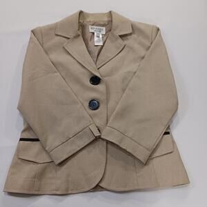 Studio I Petite Women's Tan/Beige 3-Button Blazer Jacket Size 4P